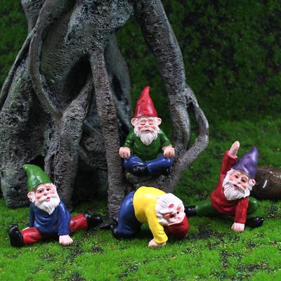 Yoga Elf Resin Garden Gnome Ornament – Creative Christmas Micro Landscape Dwarf