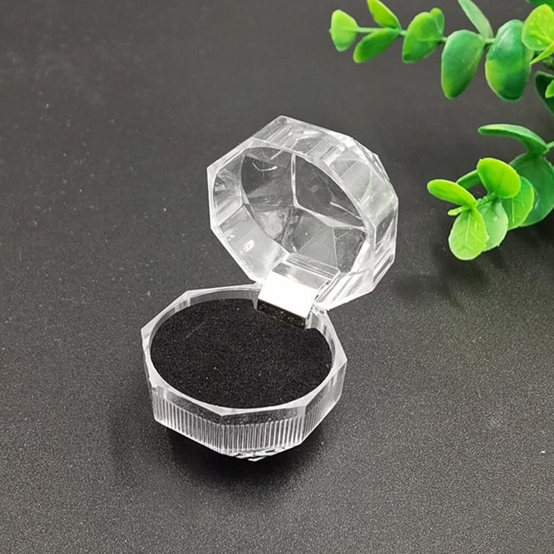 Flip transparent crystal box, small star anise ring stud earrings, acrylic jewelry storage box.