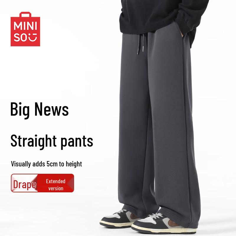 

MINISO Men s Heavyweight Loose Fit Straight Leg Casual Sport Pants L