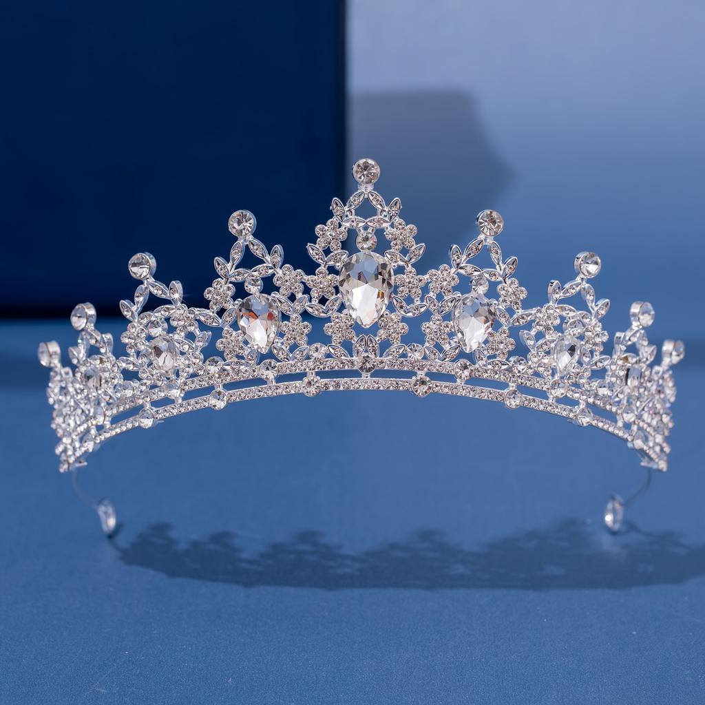 Baroque Vintage Crystal Rhinestone Crowns With hair comb Diadems Headbands For Women Bride Wedding Hair Accessories Jewelry NONE