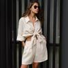 Shirt Set, Casual Loose Long Sleeved Shirt Shorts Set