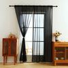 1/2 Peças Bolso para Varão Voile Cortina Transparente Cortina para Porta Persianas Decoração Sala de Estar Quarto Cozinha