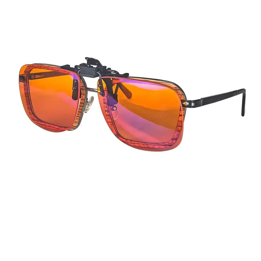 Red Lens Clip On Better Sleep Clipon  Black Polarized Sunglasses Clip On Big Size Square Shape Orange Lens Yellow Driving Lenses
