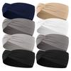 Simple Solid Color Cross Knotted Elastic Wide Headband Women Unisex Sports Yoga Hair Bands Headscarf Headwear
