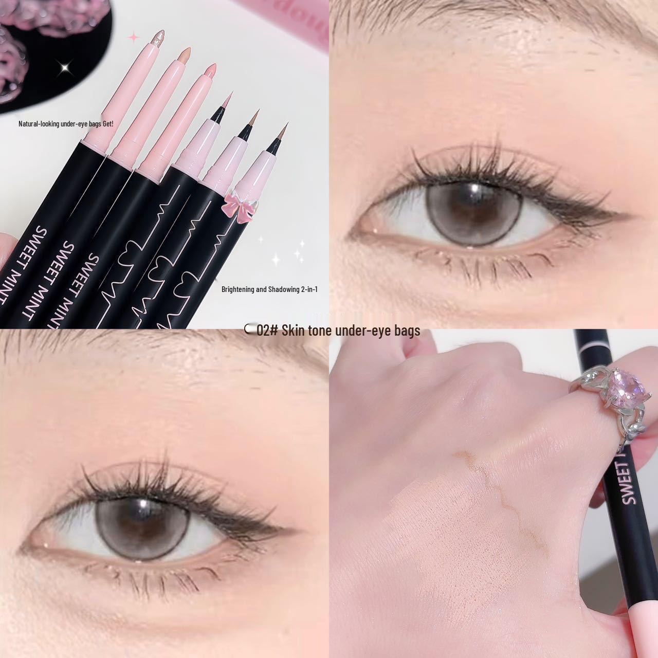 

SWEET MINT Heartbeat Dual-End Under-Eye Brightener & Liner: Natural Two-in-One for Lower Lash Line & Under-Eye Definition.