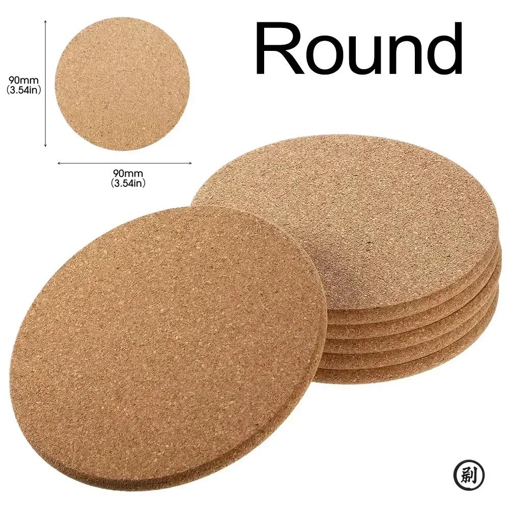 Non-Slip Cork Coaster Natural Wooden Cup Mat Heat Insulation Pads Tea Coffee Mug Drinks Holder Table Decor Accessories