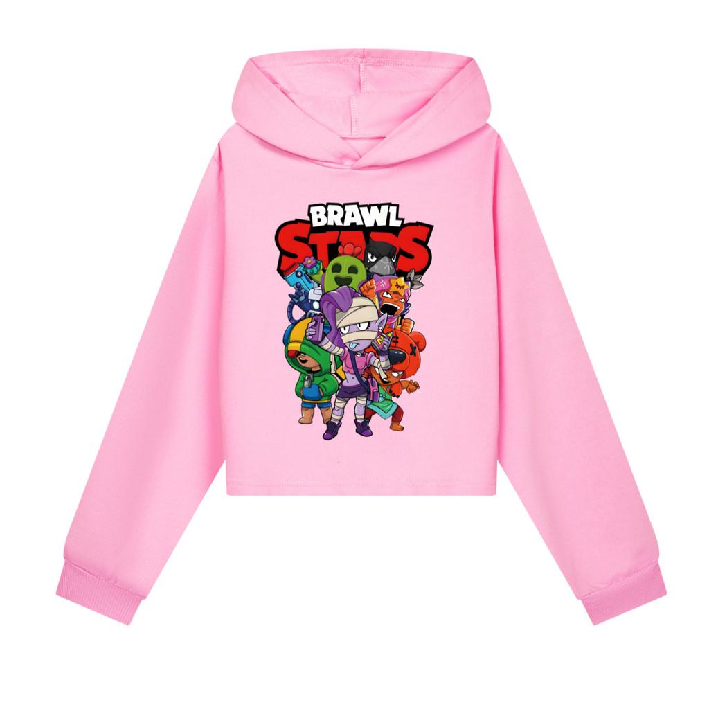4094 Children Girls Brawl Stars Printed Casual Long Sleeves Hoodies