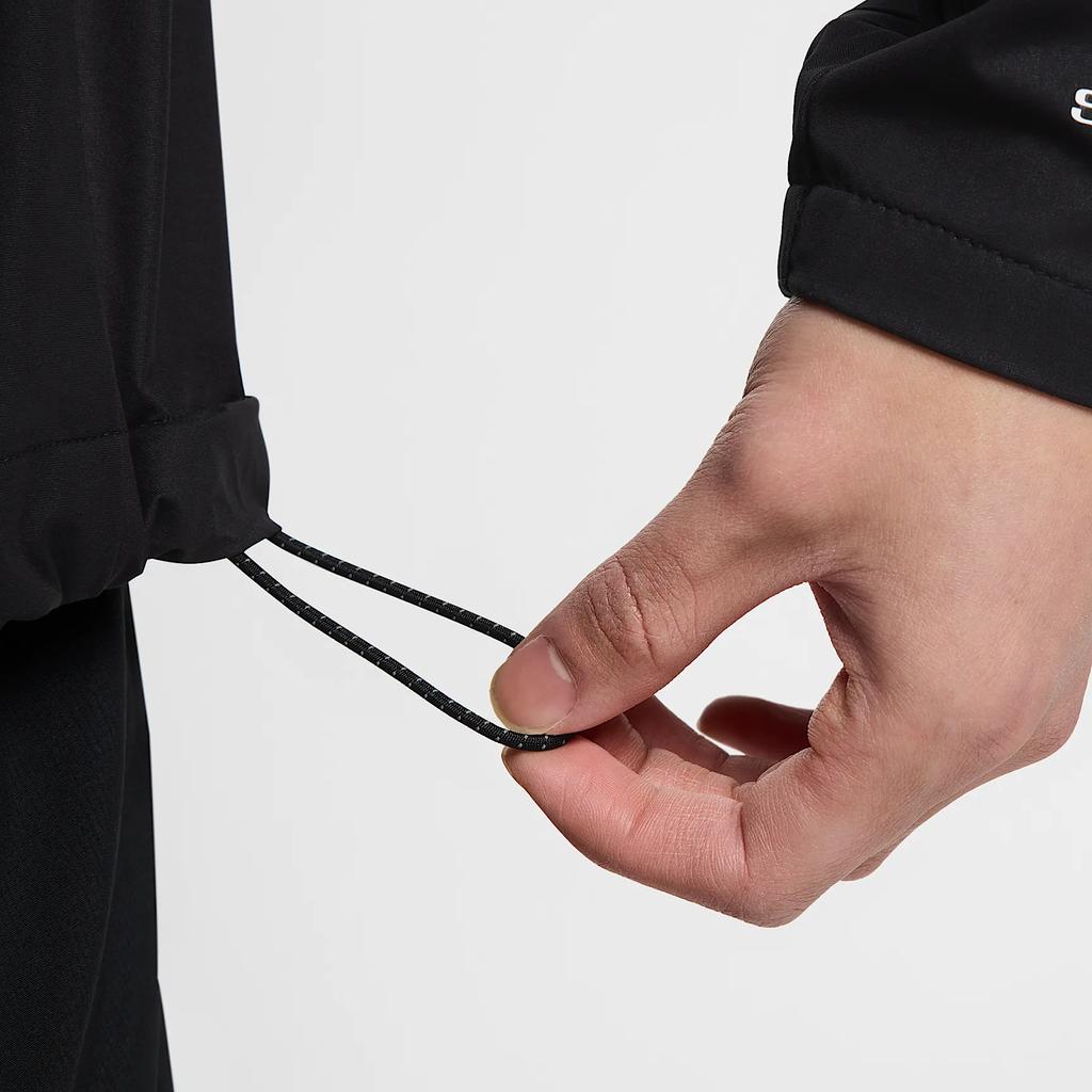 Nike Hooded Logo Print Zip Long Sleeve Breathable Running Jacket Men Jackets Black FZ9040-010