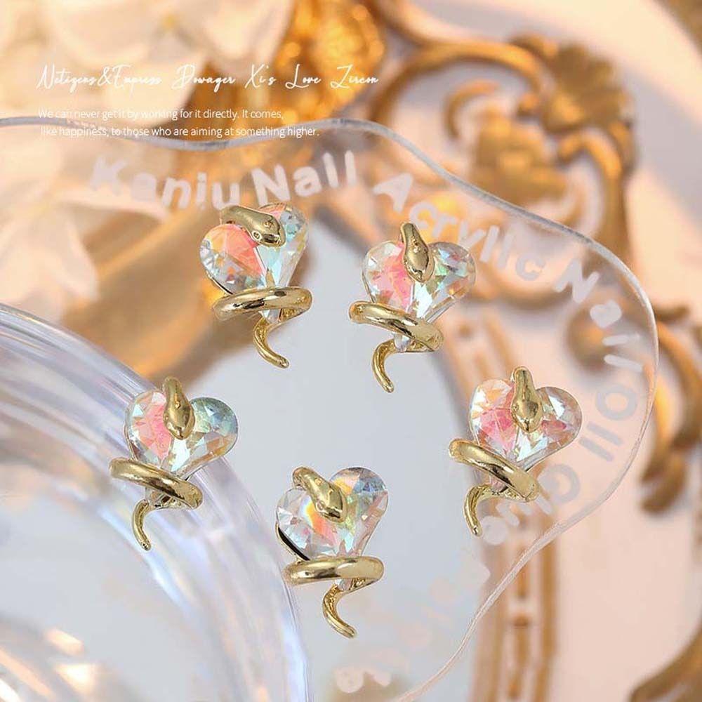 

5шт/набор DIY подвески для ногтей сердце змея украшения для ногтей сердце змея аксессуары для ногтей девушки