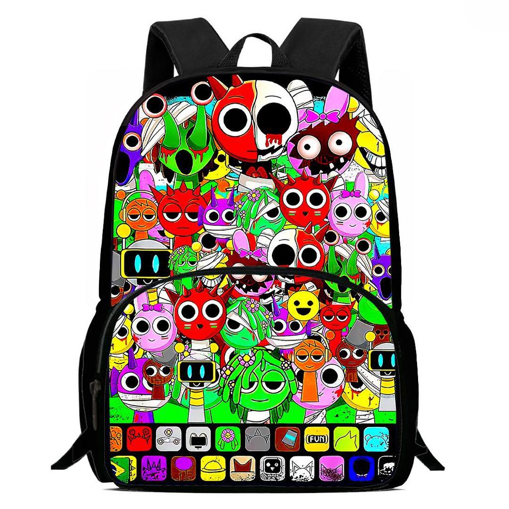 Rhythm Box Sprunki Spel Anime Rugzak Student Schooltas Computer Tas
