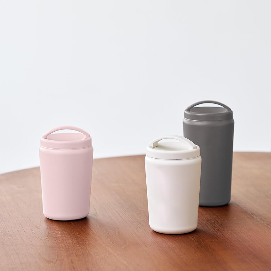 Handit Simple Thermo Tumbler with Handle, Portable, Copper-Plated Construction, Insulated, Cold, and Hot Water Bottle with Lid, Gift, Muted Color