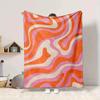 1Pc Abstract Swirls Lines Blanket Soft And Comfortable Casual Warm Camping Travel Christmas Halloween Xmas Gift M928253