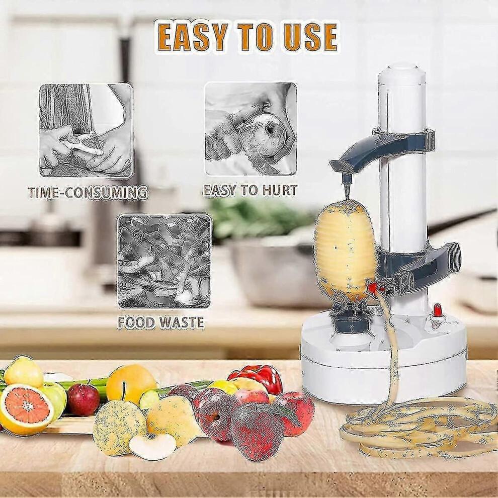 Electric Peeler,electric Apple Peeler,electric Vegetable Peeler Apply for Vegetables,round Potatoes,round Apples,equipped with 2 Blades,easy To Clean