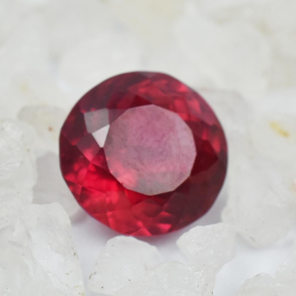Natural Red Ruby Loose Gemstone 13.56 ct Round Shape for Jewelry Making and Gem Collections