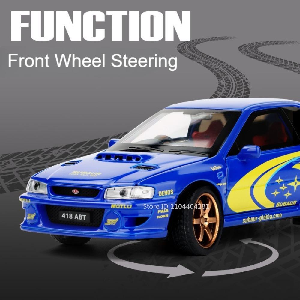 1:32 Subaru Impreza Honda Nsx Model Toy Alloy Diecast Car Sound Light Pull Back 4 Doors Opened Vehices For Kids Birthday Present