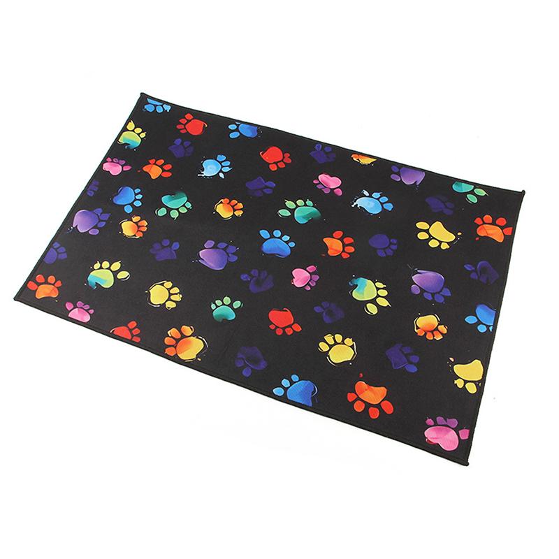 Pet Paw Pattern Floor Mat Multi-Function Non-Slip Cats Dogs Kennel Fence Carpets Household Pet Meal Mat Puppy Training Pad