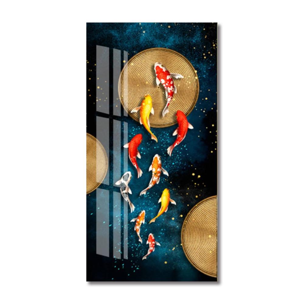 

Скандинавские большие роскошные карпы, настенные картины на холсте, постеры с рыбами кои и принты, фотографии для современной гостиной, домашний декор 40x80cm no frame