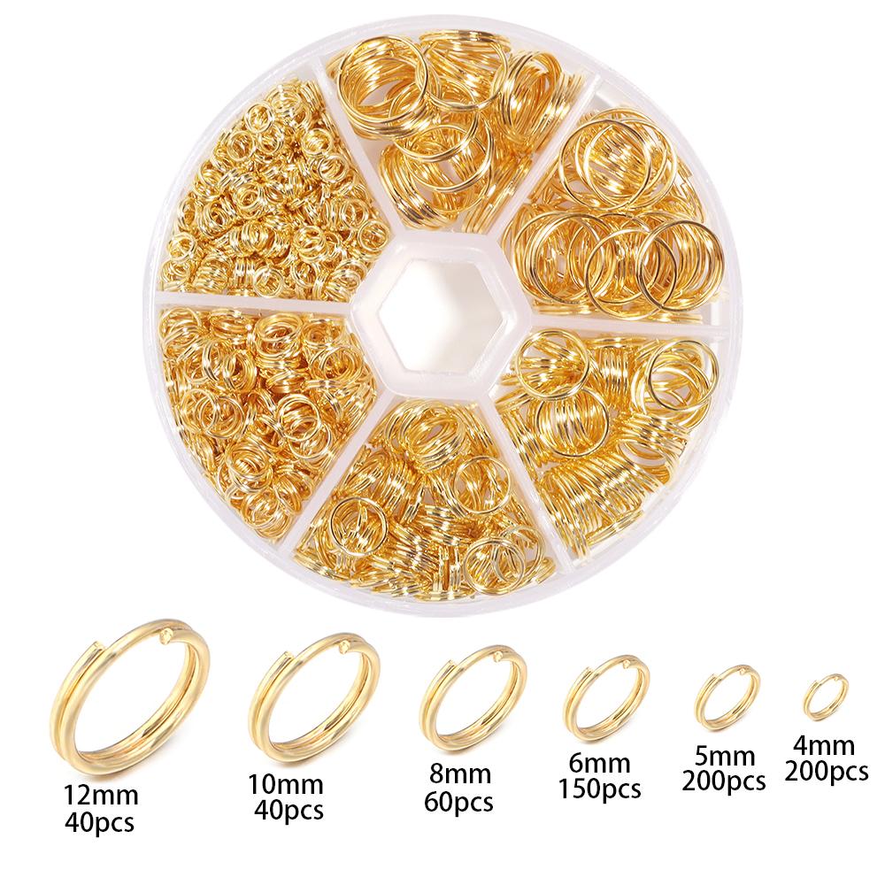 1 Box Metal Open Jump Rings Kit Gold Silver Color Double Loops Split Rings For DIY Bracelet Earring Making Connector Accessories