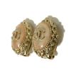 Used 10097 COCO Mark Gripoa 7982 B13C Champagne Gold Clip-on CC Mark Colored Stone Clear Pink Beige Women's from Japan