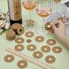 FINGERINSPIRE 200 Pcs Paper Drink Name Tags for Wine Glasses 2inch Round Tan/White Color Wine Glass Marker Blank Wine Glass Charm Cocktail Champagne