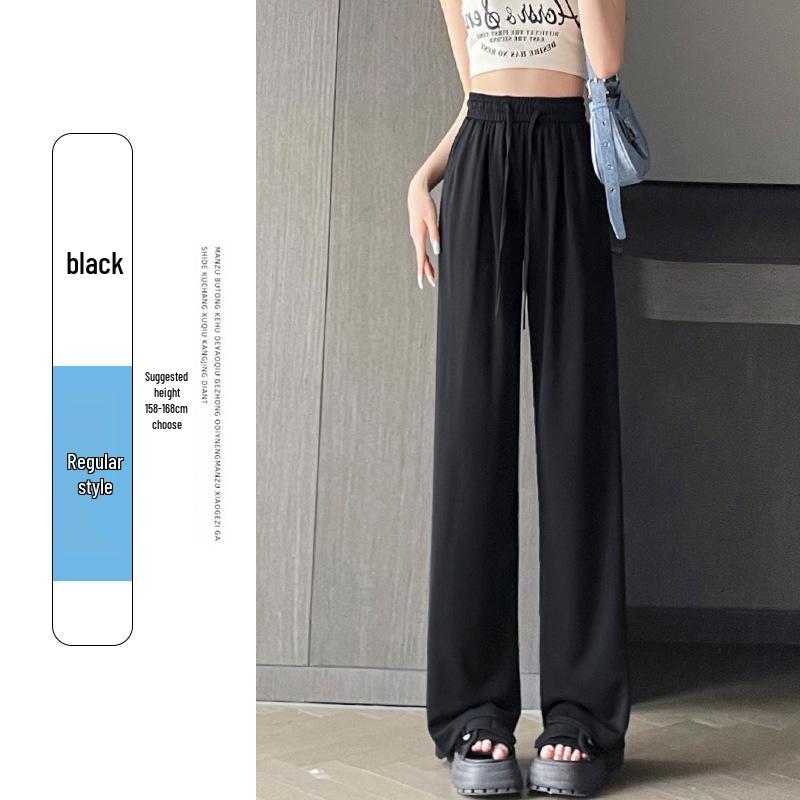 Women's High-Waist Straight-Leg Pants - European Cotton Velvet, Slimming and Drapey for Spring and Autumn 2025