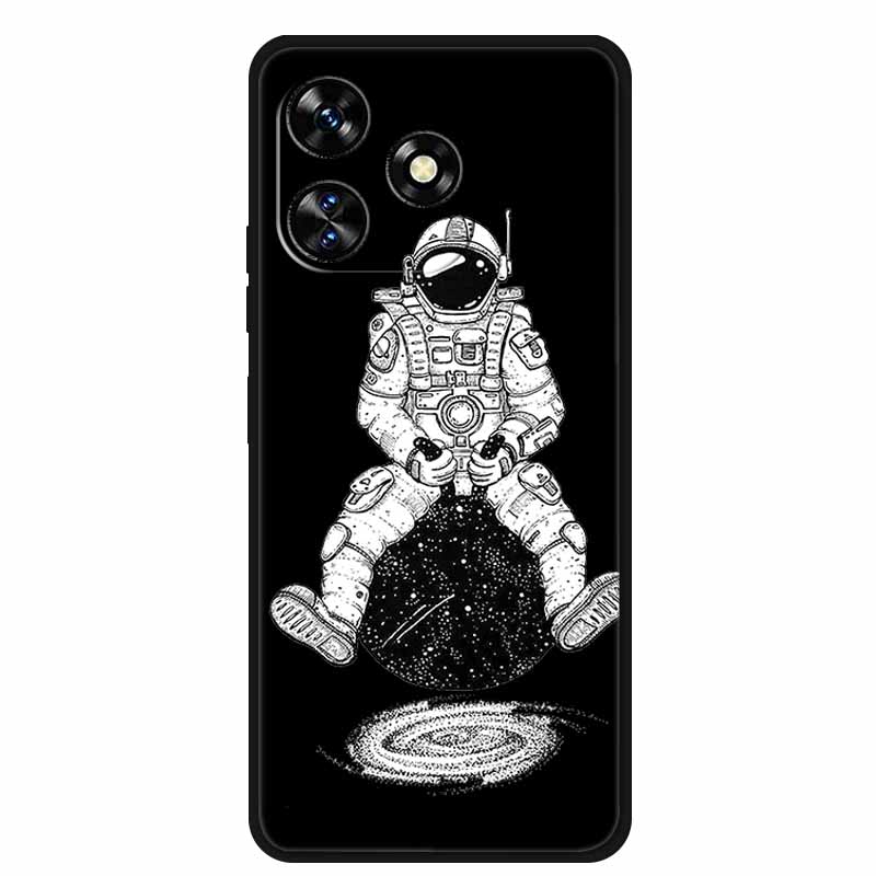 Funda For Oukitel C51 Case Cute Cartoon Cat Black Silicone Soft Phone Case For Oukitel C51 Back Cover Cases C 51 Coque 6.8" Capa
