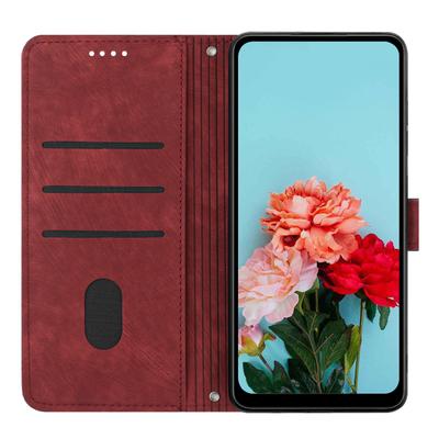 For Samsung Galaxy A52s 5G/A52 4G/5G Lines Imprinted PU Leather Case Skin-Touch Wallet Phone Cover