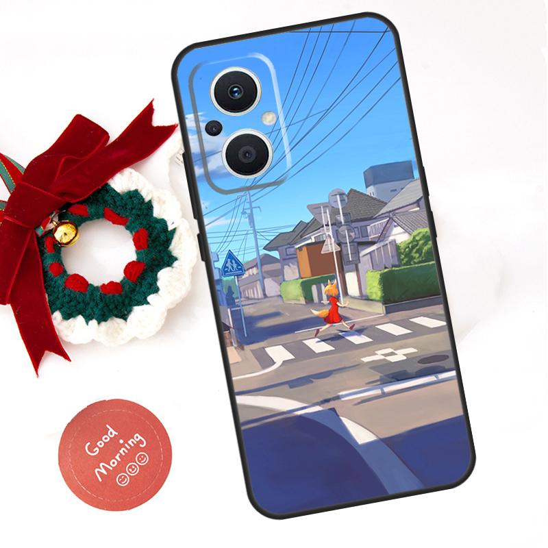 Manga Anime Street Funda For OPPO Reno 13 F 14 10 11 12 Pro 12F 11F 14F 7 8 Lite OPPO Find X9 X8 X6 X5 Pro Case