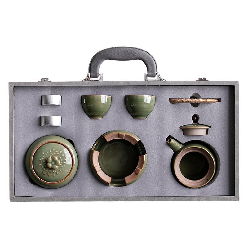 Chinese ceramic teapot teacup kung fu tea set scented tea afternoon tea candle heating warm tea stove beam pot small set