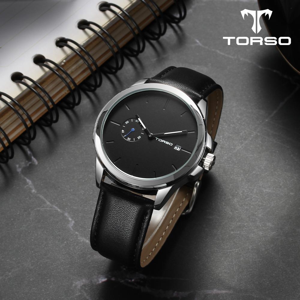 Toleuso T106L Combe Engraving Watch Leather Men'S Watch