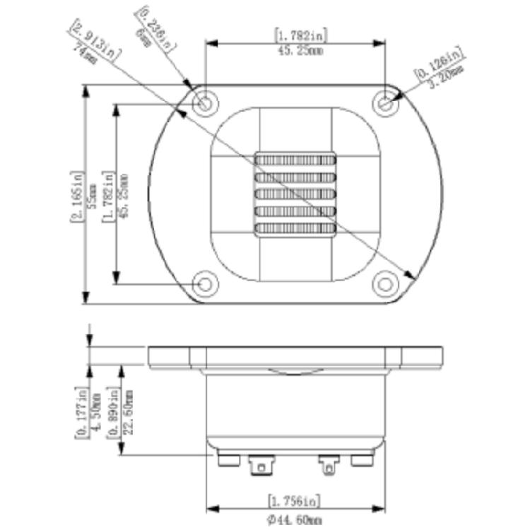 Studio Quality Folded Ribbon Tweeters Low Distortions Design And Wide Dispersion 74mm Pneumatic Tweeter Speaker