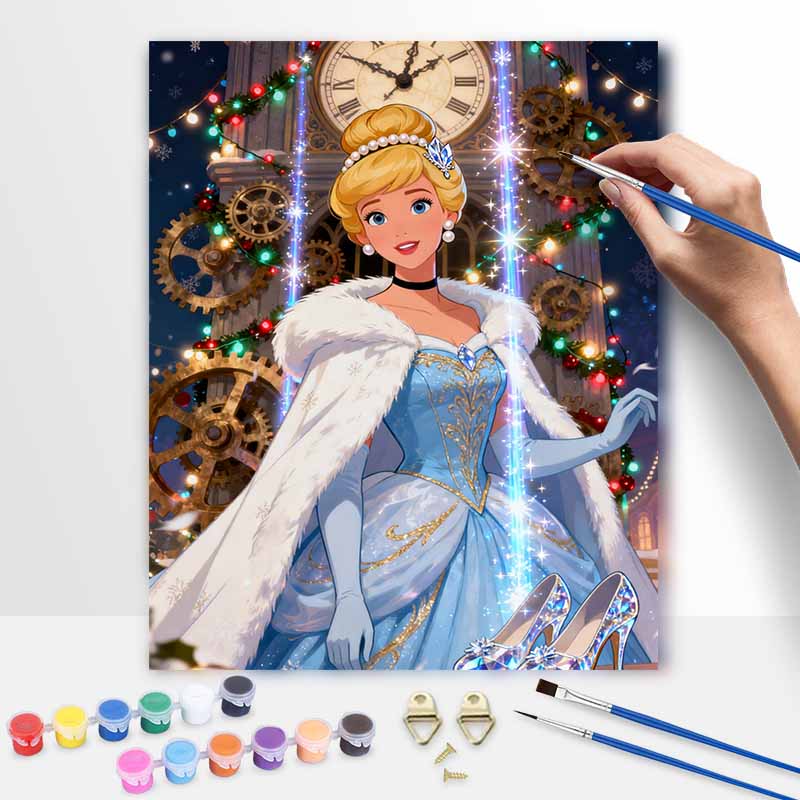 Disney Cinderella Oil Paint Digital Painting Art Kit FillIn Painting Home Decor 20x30cm