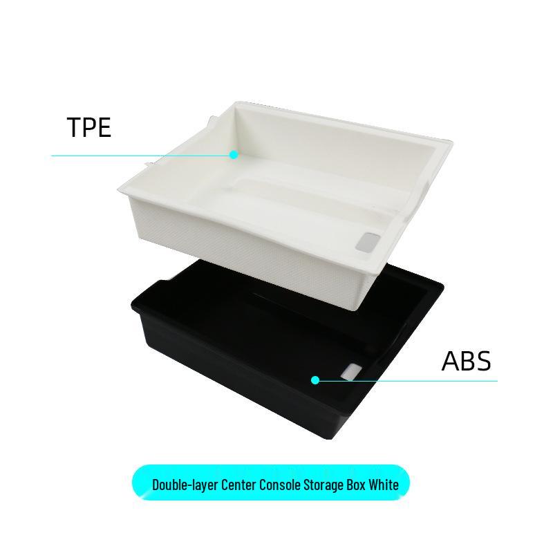 Eco-Friendly Double-Layer Armrest Storage Box for Tesla Model Y Center Console