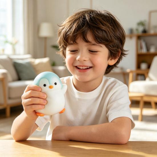Yousheng Squeeze Toy with Cuet Penguin Shape Fidget Toy Stress Relief Sensory Toy Soft TPR Squeeze Figure for Kids Teens Adults