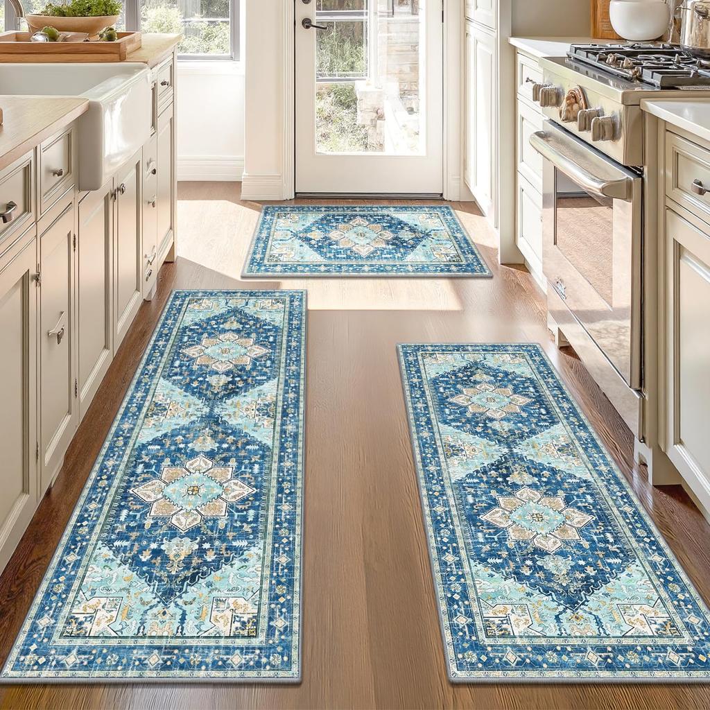 2/3pcs Bohemian Kitchen Carpet - Durable And Easy To Clean Long-Strip Floor Mat For Hallway - Home Decoration