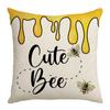 Bee Day Pillow Cartoon Spring and Summer Sofa Pillow Living Room Decoration Sunflower New Printed Pillow Cover