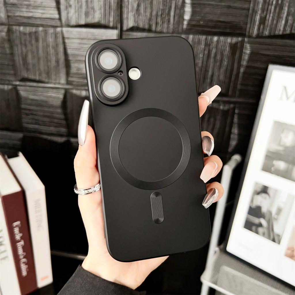 Luxury Metal Matte Magnetic Wireless Charge For Magsafe Cases for iPhone 16 15 14 13 12 11 Plus Pro ProMax Soft Cover