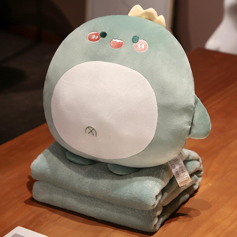 3-in-1 Car Cartoon Pillow Quilt: Dual-purpose Cushion & Blanket with Air Conditioning Blanket, Perfect for Office Naps