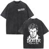 TV Play Dexter Morgan Vintage Washed Tshirts Unisexs Women Clothing Casual Cotton Oversized T Shirts Fashion Hip Hop Tshirt Tops