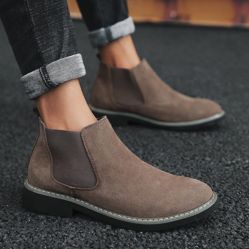 

Осень и зима высокие ботинки мужские большого размера бархатные хлопковые туфли кожаные ботинки короткие ботинки зимние ботинки ботинки Мартин мужские из натуральной кожи Челси 46 хаки