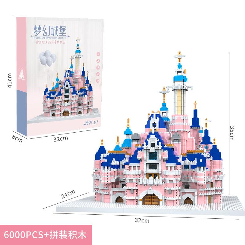 Small Particles Diy Puzzle Castle Building Block Simulation Princess Castle Model, Children'S Building Block Toy
