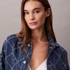 Calvin Klein Vintage Floral Jacquard Cotton Polo Denim Jacket Women Jackets 47D749G