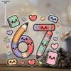 Number 67 Hanging Ornament - Acrylic Six & Seven Pendants with Pencil-Shaped Hanging Loop, Graduation Decorations New Year, No Electricity Needed, Nu