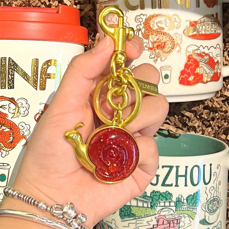 Porta-Chaves de Caracol, Pingente de Bolsa, Acessório de Bolsa Feminina, Pingente de Chaveiro de Carro Exquisito