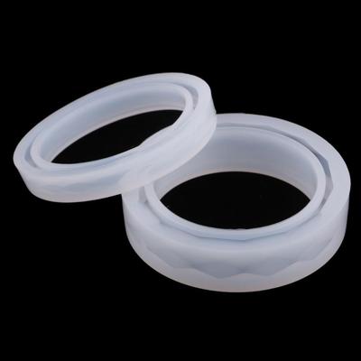 2 Pack Round Silicone Bracelet Resin Casting , Faceted Bangle Epoxy Jewelry for