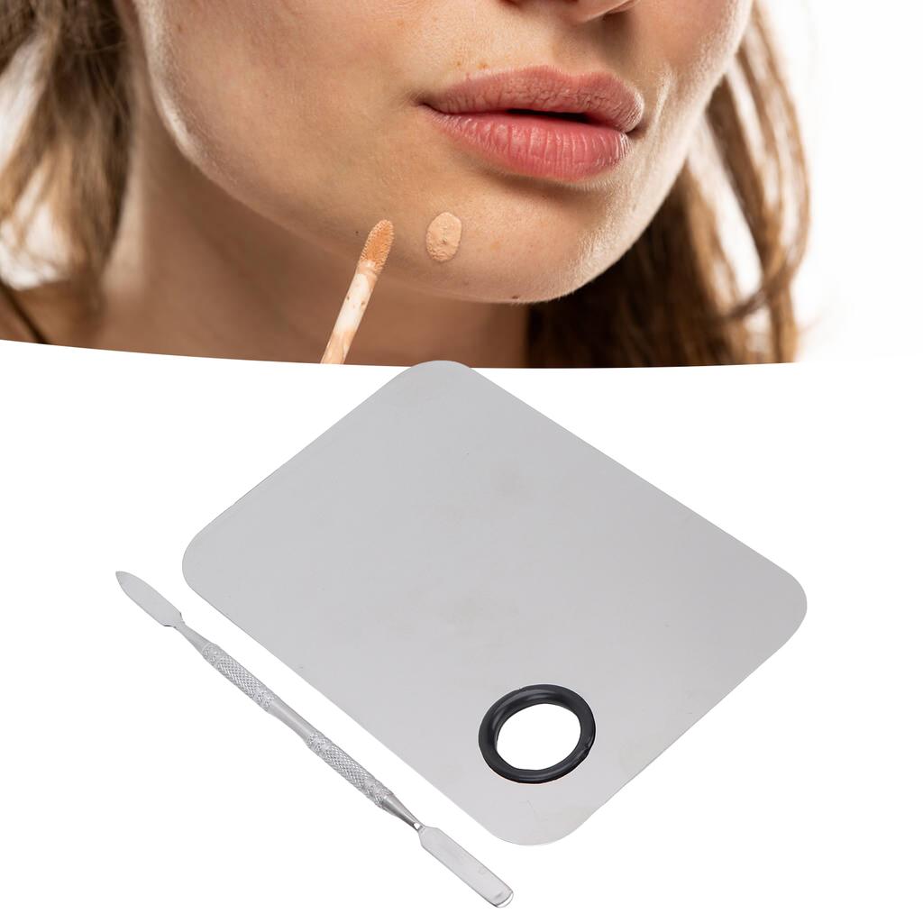Paleta do mieszania ze stali nierdzewnej z łopatką Profesjonalny makijaż kosmetyczny Paleta do mieszania metali Nail Art