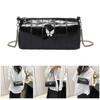 Womens Handbag Chain Strap Crossbody Bag Butterfly Messenger Bag Trend Shopping Dating Bag PU Leather Shoulder Bag  White