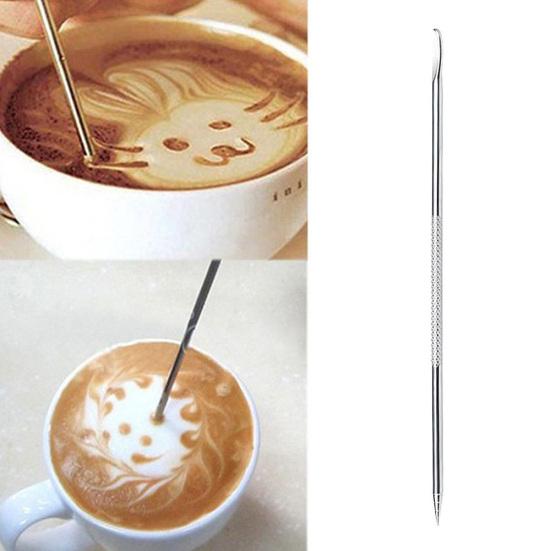 Stainless Steel Coffee Drawing Art Espresso Cappuccino Decorating Needle Pen