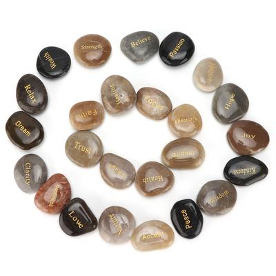 Sassi Naturali Levigati con Scritta Piccoli Sassi Decorativi Ornamentali di Fiume per Meditazione Divinazione