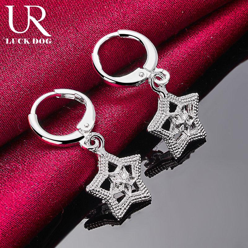 Boucles d'oreilles pendantes en forme d'étoile en argent sterling 925, bijoux de mariage tendance